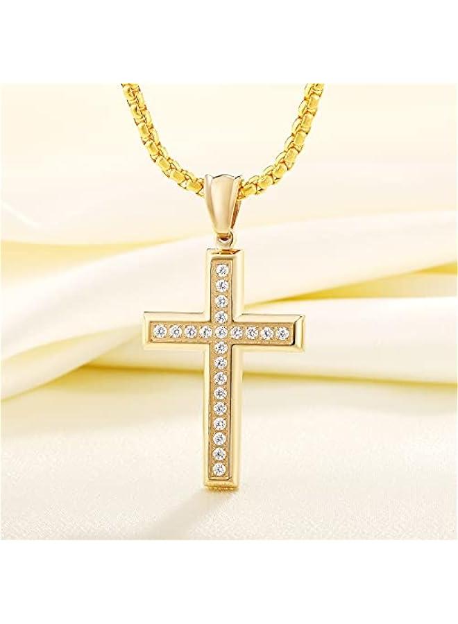 Arabest Men's Cross Necklace 316L Stainless Steel Jesus Ankh Pendant Rolo Chain Jewelry - Image 4