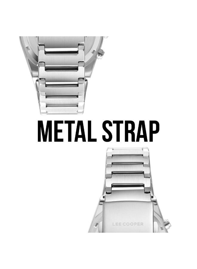 Lee Cooper LEE COOPER LC08100.270 Men's Multi Function Display Watch & Metal Strap Silver  - Image 2