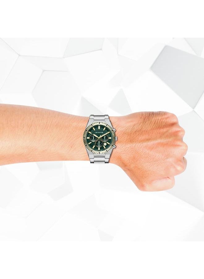 Lee Cooper LEE COOPER LC08100.270 Men's Multi Function Display Watch & Metal Strap Silver  - Image 4