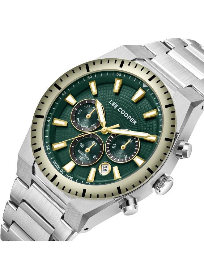 Lee Cooper LEE COOPER LC08100.270 Men's Multi Function Display Watch & Metal Strap Silver  - Image 1