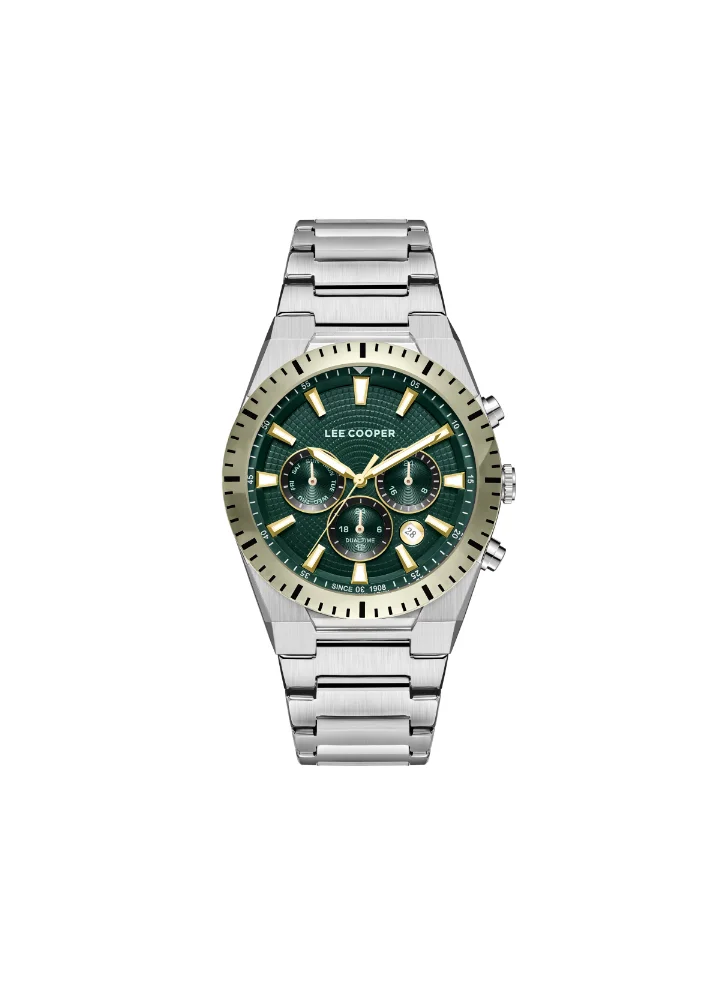 Lee Cooper LEE COOPER LC08100.270 Men's Multi Function Display Watch & Metal Strap Silver