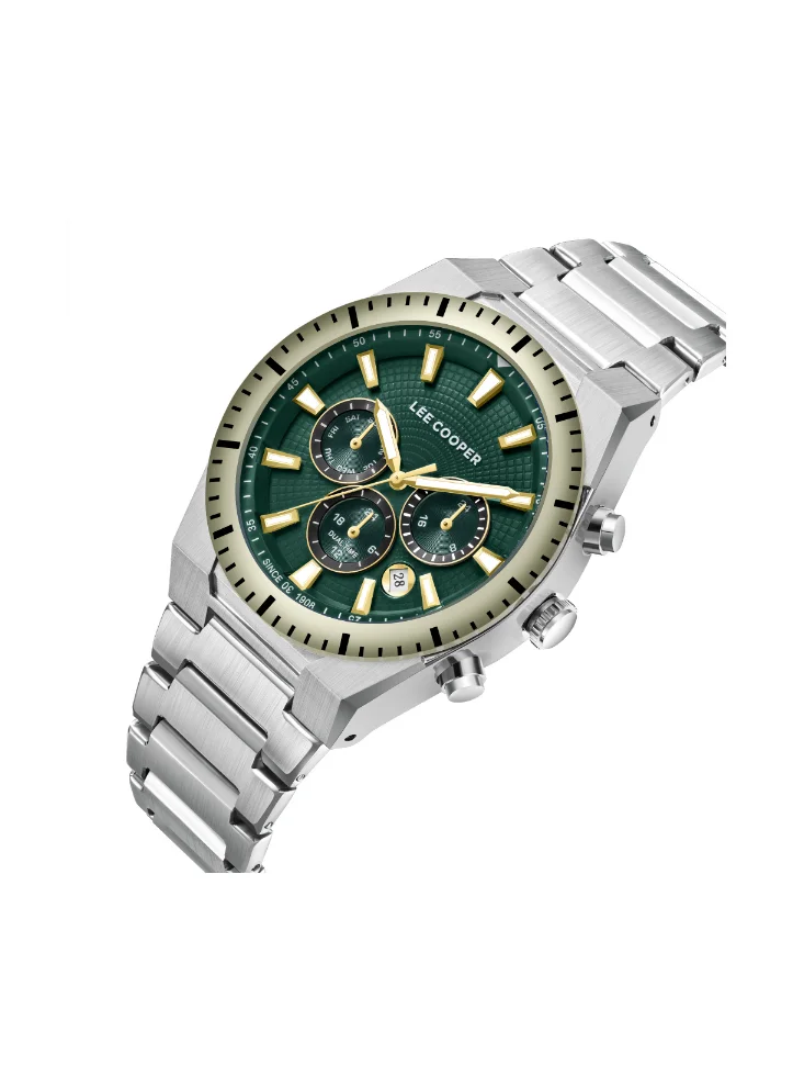Lee Cooper LEE COOPER LC08100.270 Men's Multi Function Display Watch & Metal Strap Silver