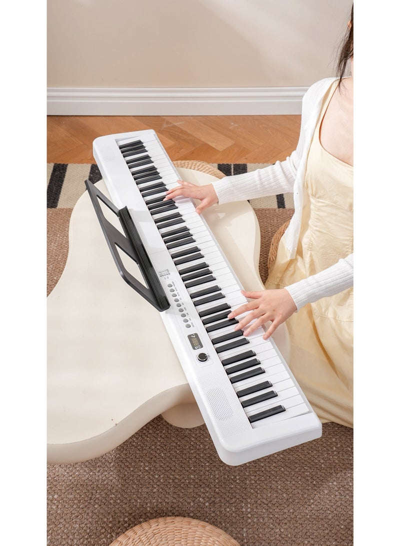 WALALLA Full-size foldable Bluetooth MIDI smart piano for beginners and adults, rechargeable multifunctional portable electronic piano with 88-key electronic piano sustain pedal and piano bag, large earphones, sustain pedal, music clip, piano cloth, 88 piano cover, 88 music sheet, OTG cable, audio cable, White 3.8 kg - Image 5