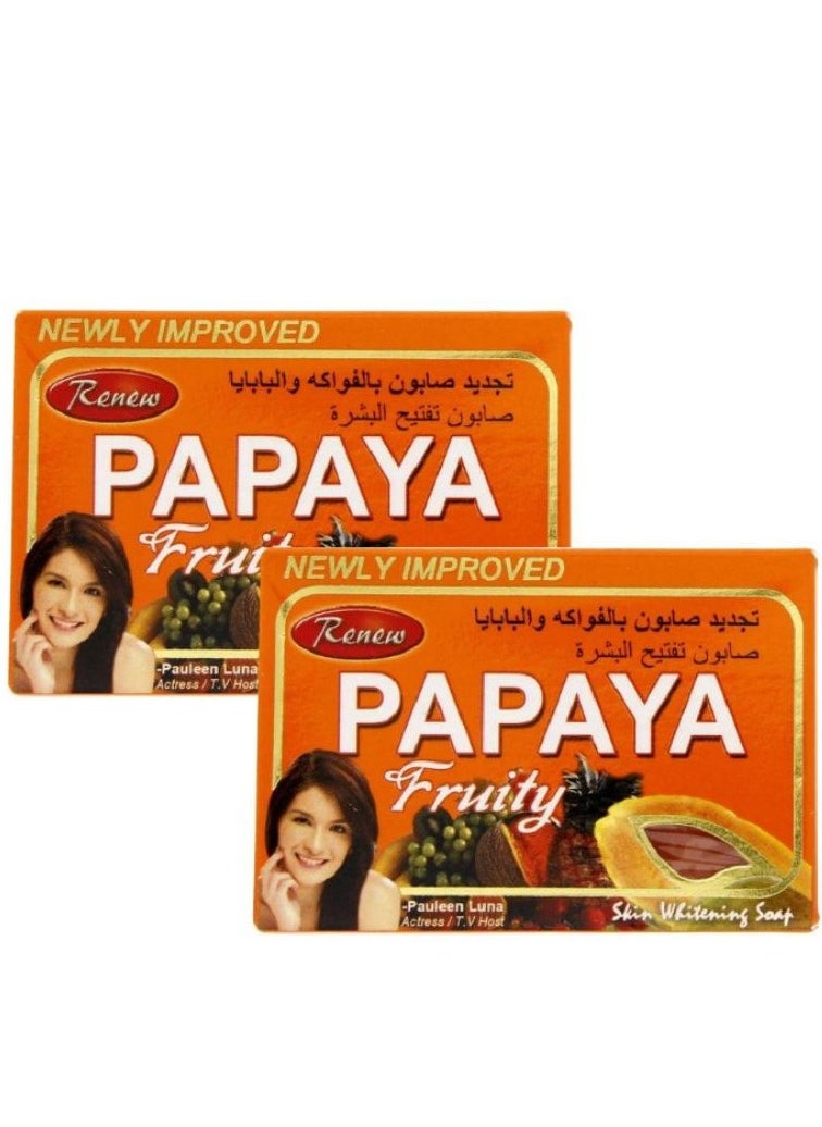 Renew Papaya Fruity Soap - 135g x 2 Pcs  - Image 1
