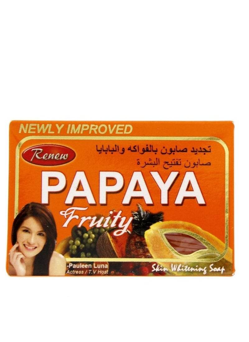 Renew Papaya Fruity Soap - 135g x 2 Pcs  - Image 2