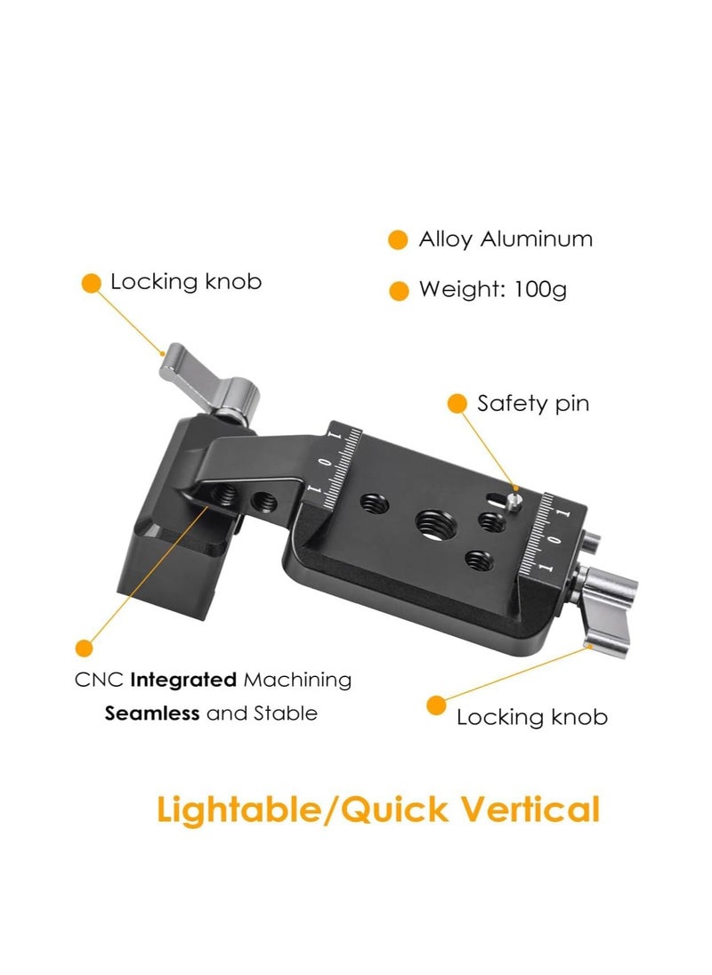 Excefore - RS3 Vertical Camera Mount,Robust Portrait Mounting Solution Compatible with DJI RS 2/RS 3/RS3 PRO for IG YouTube Shorts Tiktok Video Extended Vertical Shooting - Image 1