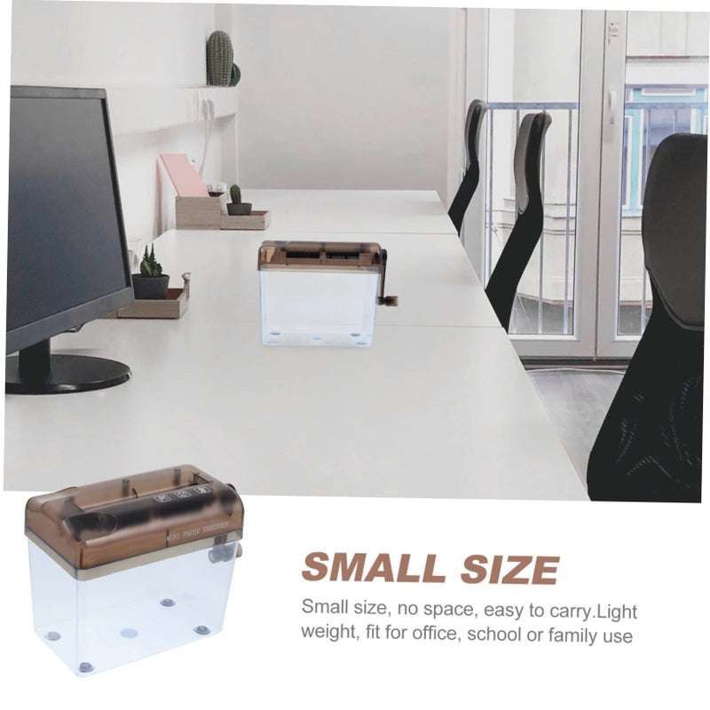 Mini Portable Manual Paper Shredder For Home Office Receipts Bills Documents With Wastebasket - Image 5