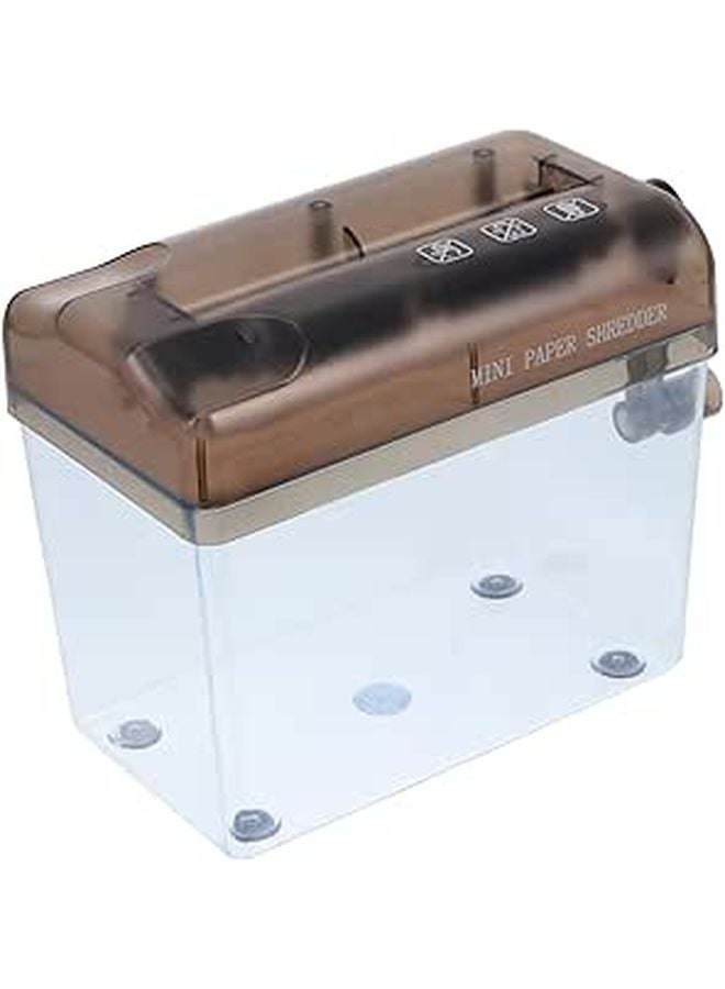 Mini Portable Manual Paper Shredder For Home Office Receipts Bills Documents With Wastebasket - Image 1