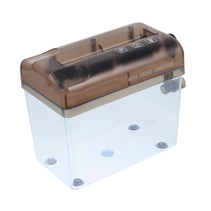 Mini Portable Manual Paper Shredder For Home Office Receipts Bills Documents With Wastebasket - Image 2