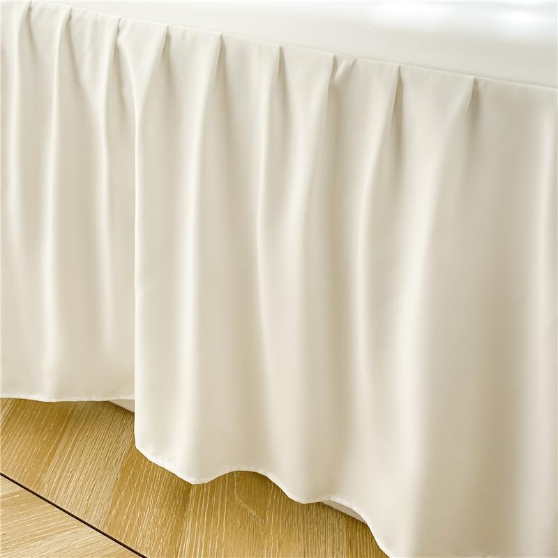 Ruffle Bed Skirt 3 Pieces Solid Color Bed Skirt Brushed Bed Cover Single Bedspread Home Soft Bed Linen Skirt Style Bedsheet(Color 8,180x200cm) - Image 2
