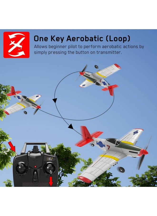 GoolRC Rc Airplane, 2.4Ghz 4Ch Remote Control Airplane, Ready To Fly Rc Plane With 6-Axis Gyro, Rc Aircraft Flight Toys With One-Key Aerobatic, One-Key U-Turn For Adults And Kids, Included 3 Batteries  - Image 5