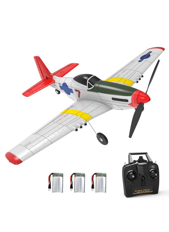 GoolRC Rc Airplane, 2.4Ghz 4Ch Remote Control Airplane, Ready To Fly Rc Plane With 6-Axis Gyro, Rc Aircraft Flight Toys With One-Key Aerobatic, One-Key U-Turn For Adults And Kids, Included 3 Batteries  - Image 1
