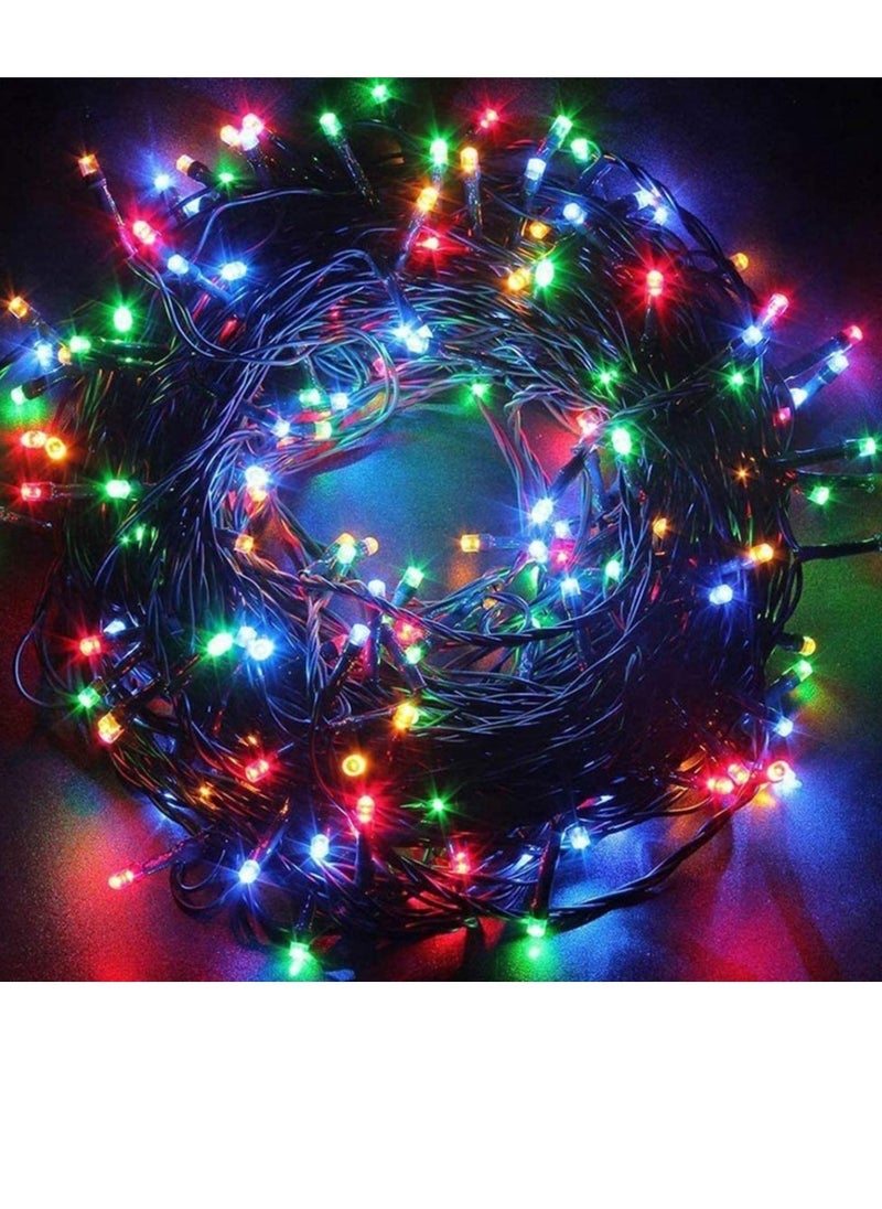 PAMEER - Multicolor LED String Lights Black Wire Plug-in 10mtr 100 LEDs String Home Decorative LED Strip for Christmas EID Ramadan Diwali and Wedding Parties Decoration Box Button Control 8 Modes - Image 1