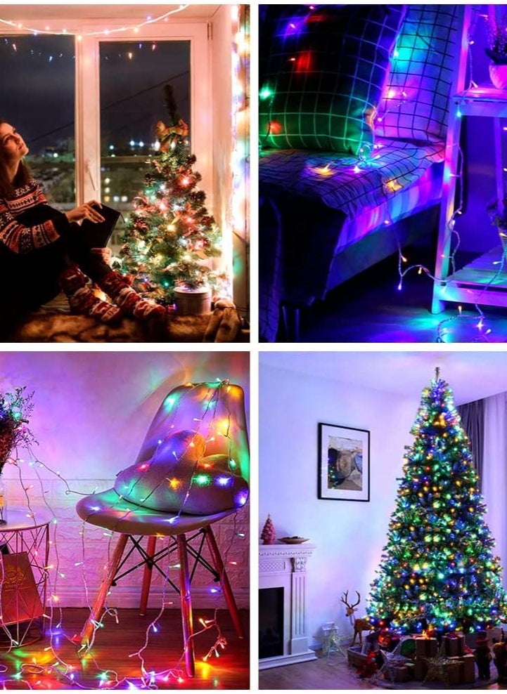 PAMEER - Multicolor LED String Lights Black Wire Plug-in 10mtr 100 LEDs String Home Decorative LED Strip for Christmas EID Ramadan Diwali and Wedding Parties Decoration Box Button Control 8 Modes - Image 1