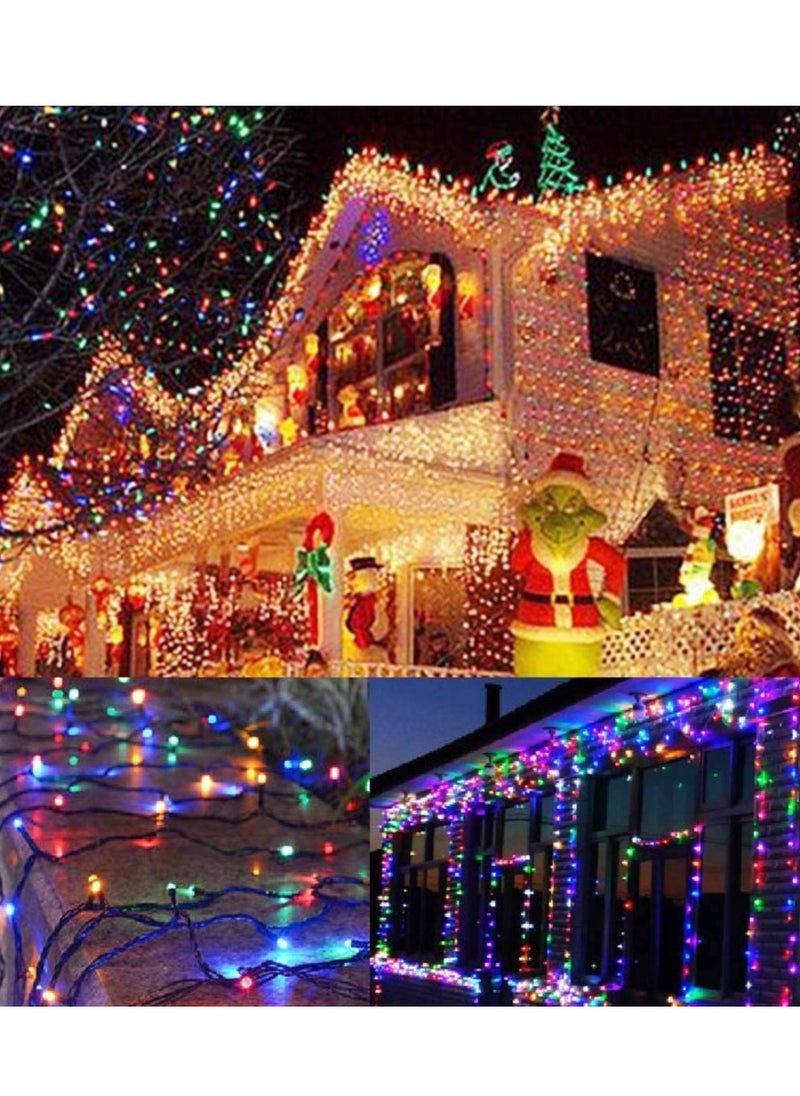 PAMEER - Multicolor LED String Lights Black Wire Plug-in 10mtr 100 LEDs String Home Decorative LED Strip for Christmas EID Ramadan Diwali and Wedding Parties Decoration Box Button Control 8 Modes - Image 1
