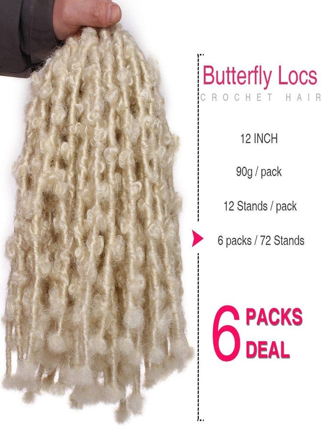 زيد ار كيو شعر كروشيه ZRQ Butterfly Locs، 6 عبوات، شعر كروشيه بوب بطول 12 بوصة، ضفائر كروشيه قصيرة أشقر، وصلات شعر طبيعية للغاية، ملفوفة مسبقًا #613 - Image 2