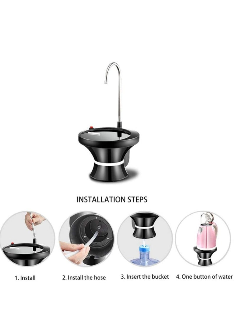 ELTRAZONE Water Jug Pump, USB Rechargeable Automatic Water Jug Dispenser, Portable Universal 5 Gallon Electric Drinking Water Bottle Pump with Stand for Home Office Outdoor Camping  - Image 5