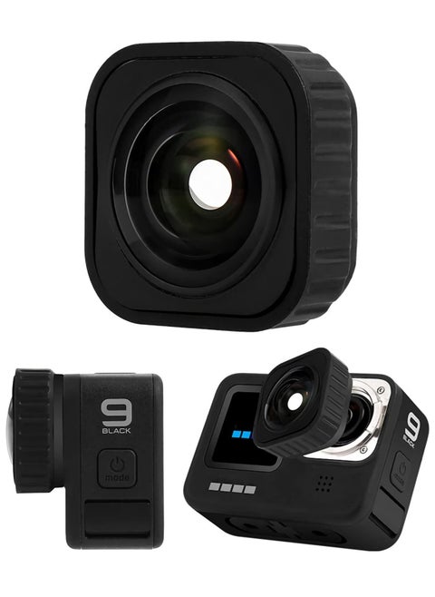 Max Lens Mod for Gopro Hero 11/10 Black/Hero9 Black with 155° Wide Angle Lens, Accessories for Hero 11/10/9, with Adopt Anti-Skid and Waterproof Design