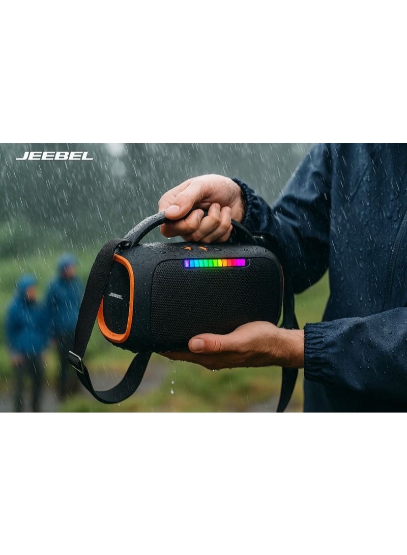 Jeebel Portable Bluetooth Speaker – 30W Powerful Stereo Sound with Deep Bass – Bluetooth 5.3 for Faster, More Stable Connection – Long-Lasting 4500mAh Battery – RGB Lighting – Water Resistant - Image 1