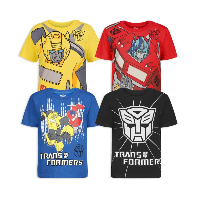 Transformers One Hasbro Boys 4 Pack Short Sleeve T-Shirt for Toddler and Big Kids Red - Image 1
