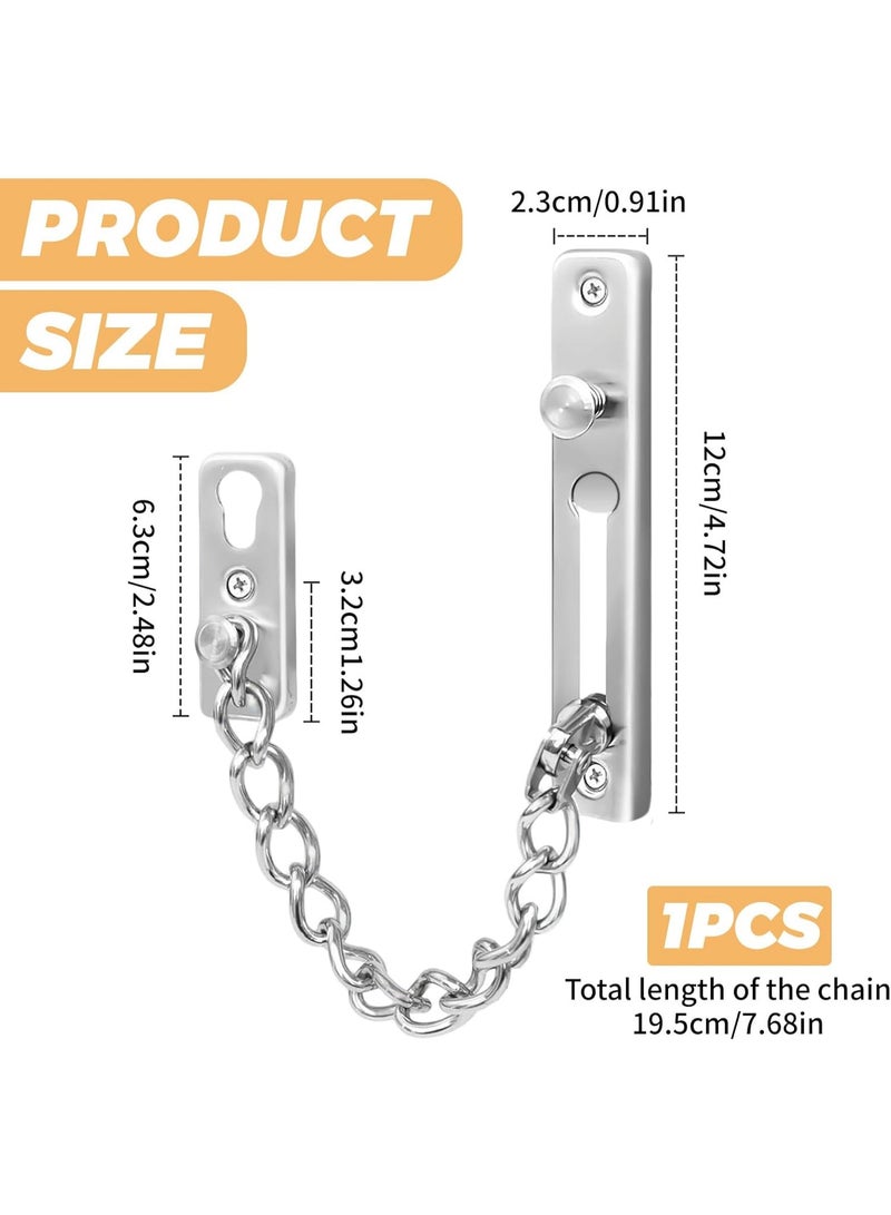 قفل أمان بسلسلة للأبواب، قفل سلسلة للأبواب الداخلية، قفل سلسلة مع سلسلة، أقفال أمان قابلة للفك والتركيب للفنادق والمنازل والأبواب الداخلية والنوافذ والشقق - Image 2