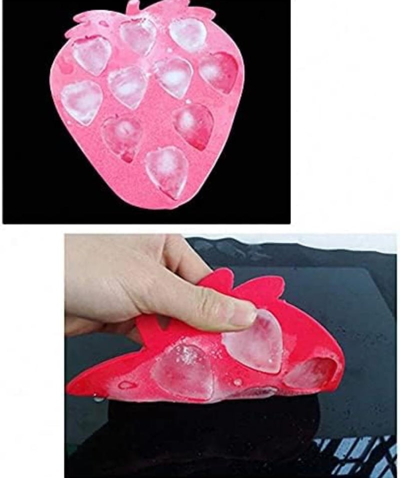 Husaini Mart HUSAINI MART 2Pcs Strawberrychocolage Candy Ice Cube Tray Silicone Molds Set for DIY Fondant Candy Chocolate Desserts Gum Clay Soap Biscuit Plaster Resin Cupcake Topper Birthday Party Cake Decor  - Image 3