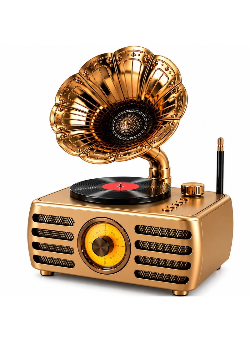 Feexot FX-2538B Retro Vintage Radio Bluetooth Speaker Gramophone Style Home Decor FM AM SW MP3 USB TF Card AUX Rechargeable Battery Multicolor - Image 2