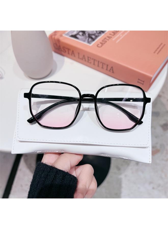 Generic Little Red Book Same Style Blush Myopia Glasses Female Plain Black Frame Glasses Big Face Thin Degree Ultra Light Uv Protection 