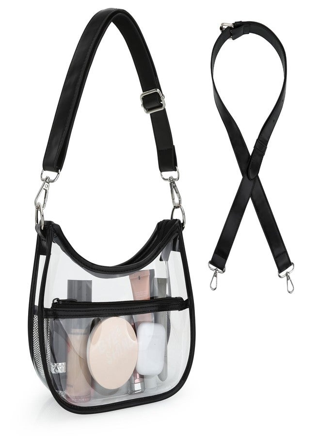 DOB SECHS Clear Bag for Stadium Sports Fans Transparent Crossbody Bag Clear Crossbody Bag Clear Underarm Bag for Women Clear Concert Purse w/ 2 Straps - Image 1