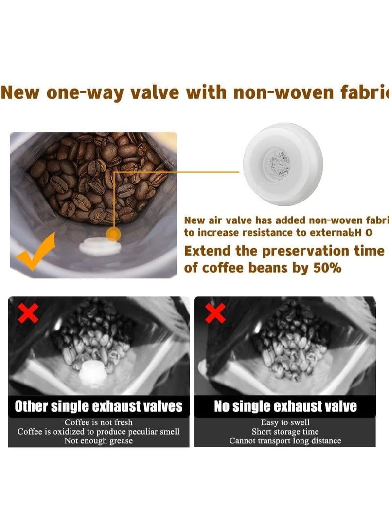 Dovva Coffee Bags with Valve (25 PCS,16oz/1lb) Black High Barrier Aluminum Foil Flat Bottom Standing Coffee Beans Storage Packaging Bags, Reusable Heat Seal Side Zipper Pouches for Small Business and Home - Image 4
