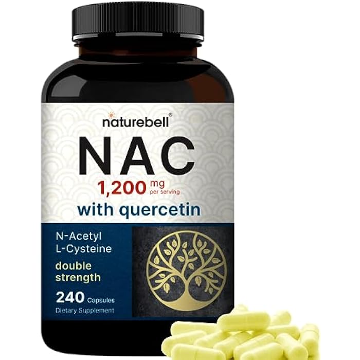 NatureBell NAC Supplement 1200mg Per Serving | 240 Capsules, N-Acetyl Cysteine with Quercetin | Double Strength - Support for Immune, Liver, & Lung Health - Image 1
