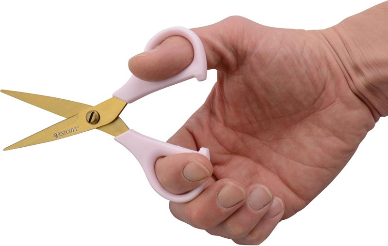 Westcott 2Pack AllPurpose 8Inch Kitchen Shears and 5Inch Snip Pink with Gold Blades  Precision Blades for Cutting Kitchen Scissors Essential for Everyday Tasks - Image 5
