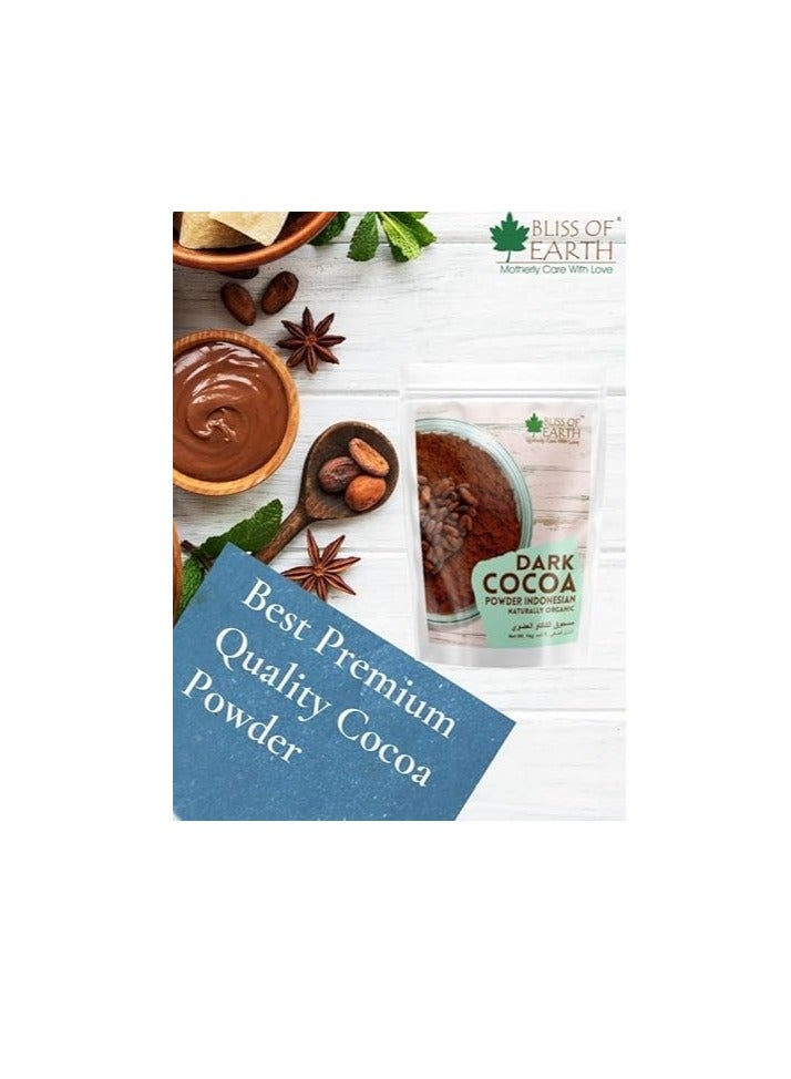 BLISS OF EARTH Naturally Organic Dark Cocoa Powder for Baking Chocolate Cake Cookies Chocolate Shake Unsweetened Cocoa 200GM Pack of 2 - Image 3