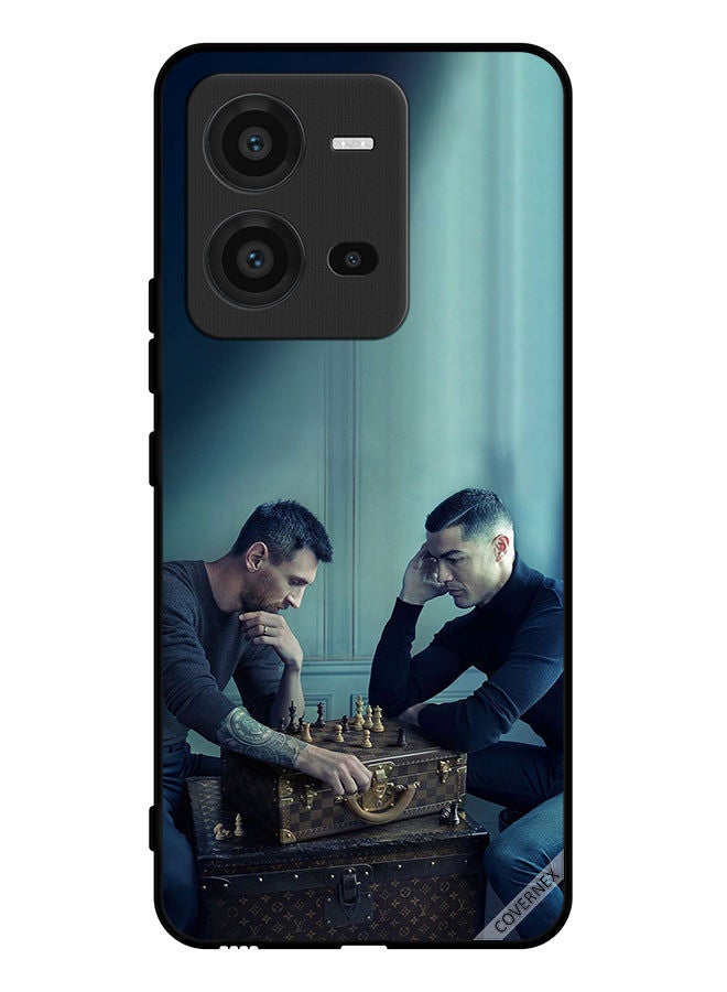 Covernex Protective Case Cover For vivo V25 Messi Vs Ronaldo Play Chess - Image 1