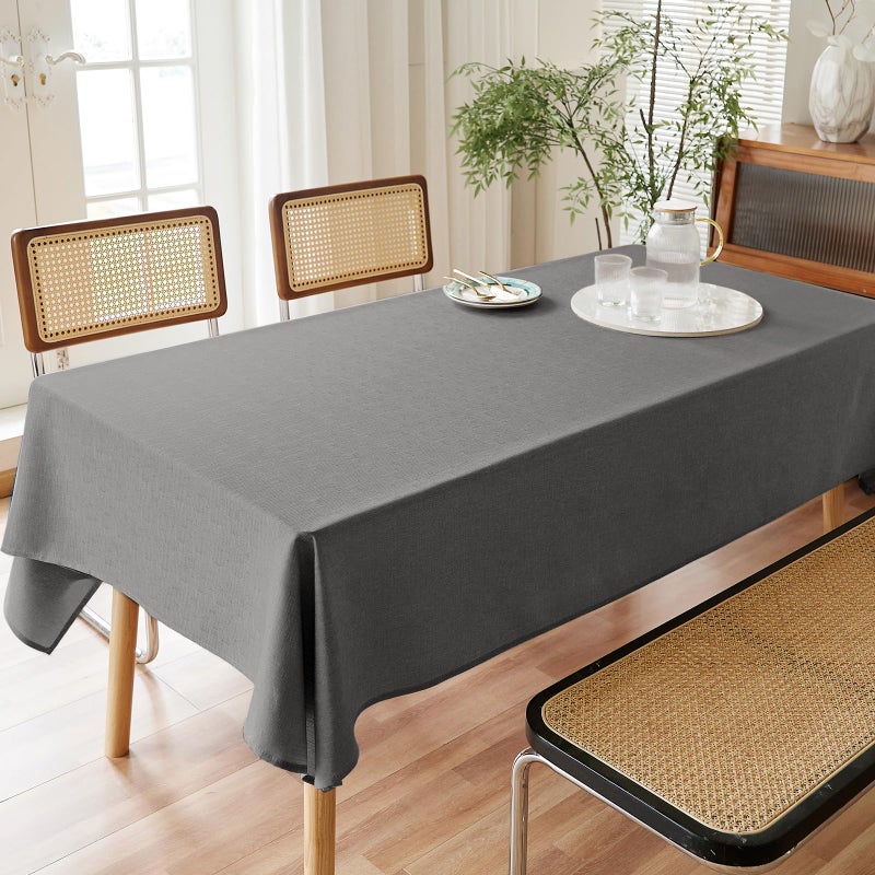 Ausspvoct tablecloth مستطيل 60 × 84 مقاوم للماء مقاومة للانسكاب مقاوم القماش القماش تجاعيد طاولة الطعام خالية - Image 2