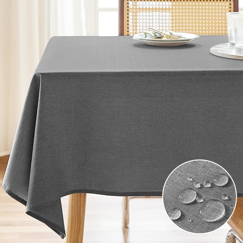 Ausspvoct tablecloth مستطيل 60 × 84 مقاوم للماء مقاومة للانسكاب مقاوم القماش القماش تجاعيد طاولة الطعام خالية - Image 1