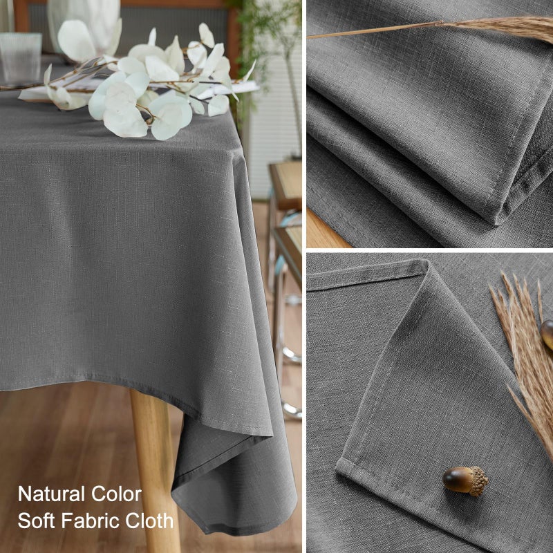 Ausspvoct tablecloth مستطيل 60 × 84 مقاوم للماء مقاومة للانسكاب مقاوم القماش القماش تجاعيد طاولة الطعام خالية - Image 4