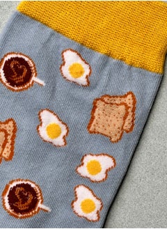 The Socks Hype 3 Pairs Unisex Healthy Breakfast Socks for Men Women - Comfortable Cotton Blend | Suitable for 35-42 Sizes | Fun Breakfast Essentials Design  - Image 2