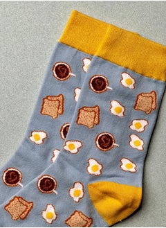 The Socks Hype 3 Pairs Unisex Healthy Breakfast Socks for Men Women - Comfortable Cotton Blend | Suitable for 35-42 Sizes | Fun Breakfast Essentials Design  - Image 4