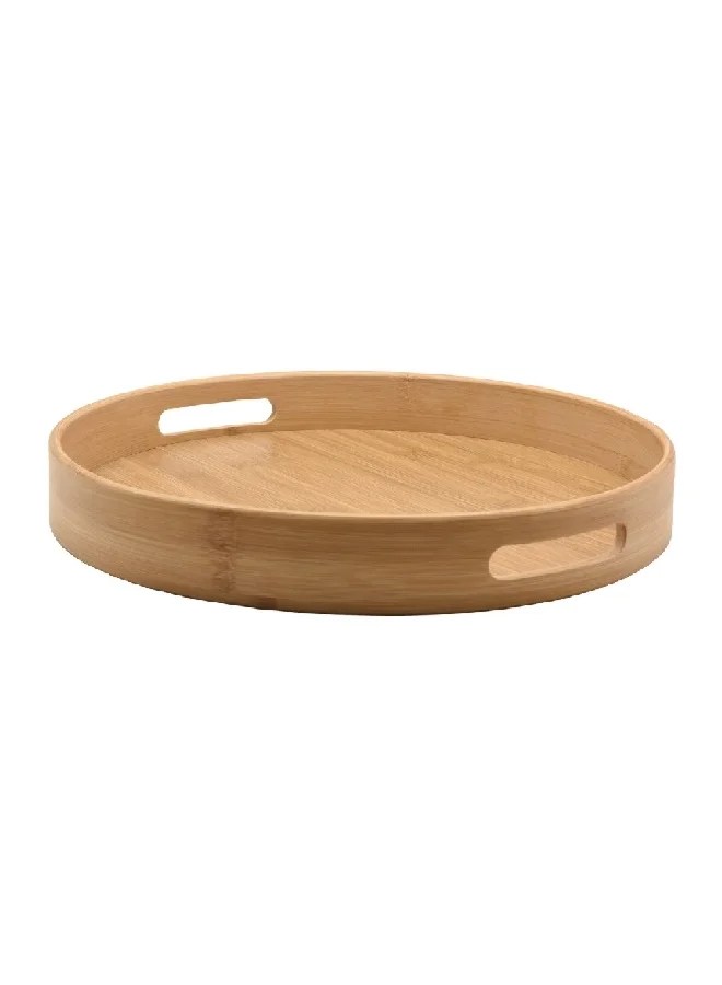 Bien Servi Round Shaped High Quality Sustainable Bamboo Tray Brown 5 x 35 x 35 cm G11-M020