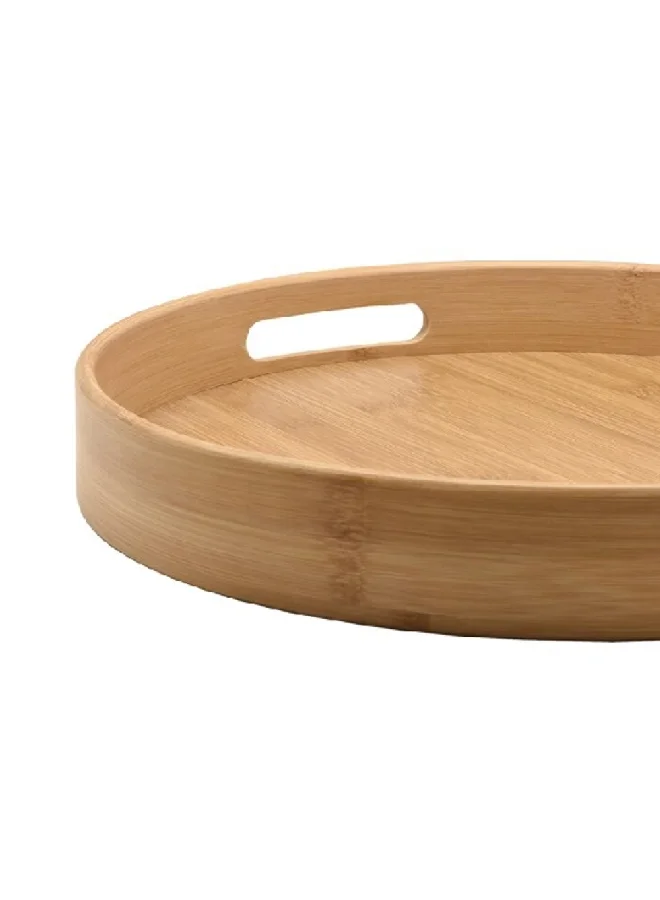 Bien Servi Round Shaped High Quality Sustainable Bamboo Tray Brown 5 x 35 x 35 cm G11-M020