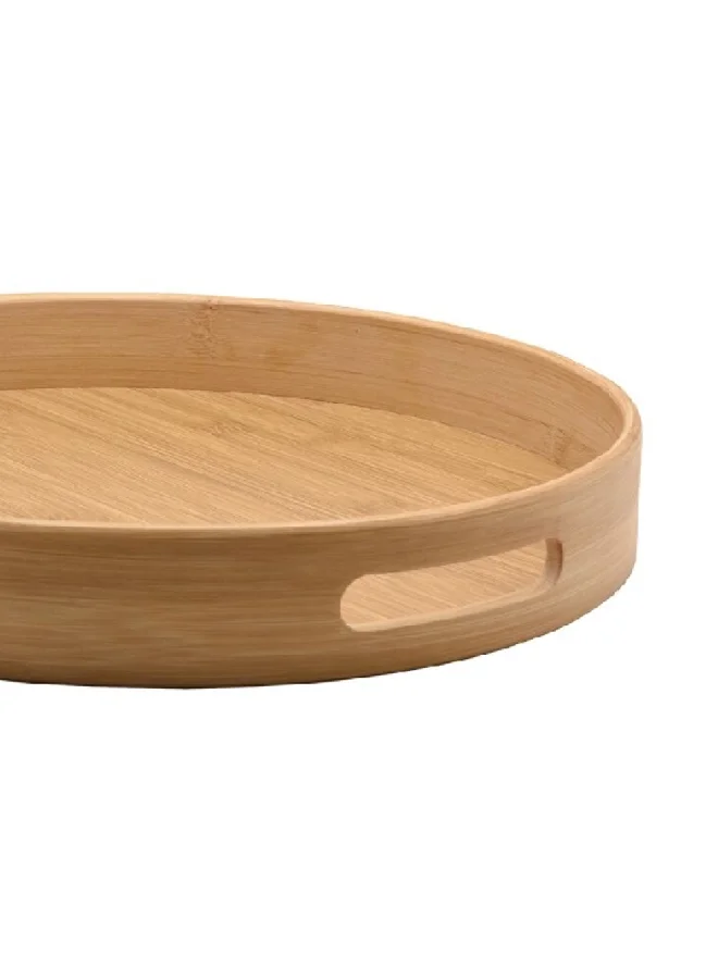 Bien Servi Round Shaped High Quality Sustainable Bamboo Tray Brown 5 x 35 x 35 cm G11-M020