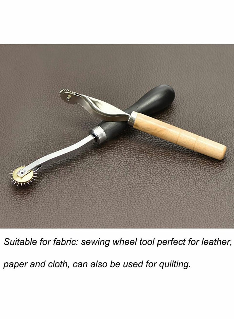 Excefore 2 Pcs Leather Needle Point Tracing Wheel with Wooden Handle Cloth Sewing Overstitch Wheel Tool for Leather Crafts 4mm and 2mm - Image 4