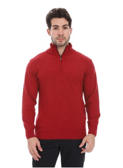 Andora Zipper Closure Pullover_Dark Red  - Image 1