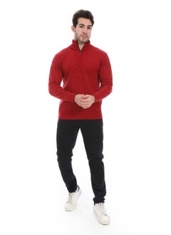 Andora Zipper Closure Pullover_Dark Red  - Image 5