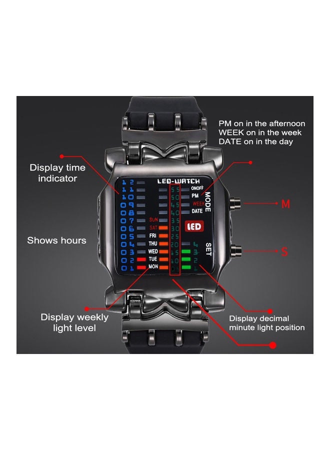 بيوينتي ساعة رقمية ثنائية LED رياضية مقاومة للماء - Image 4