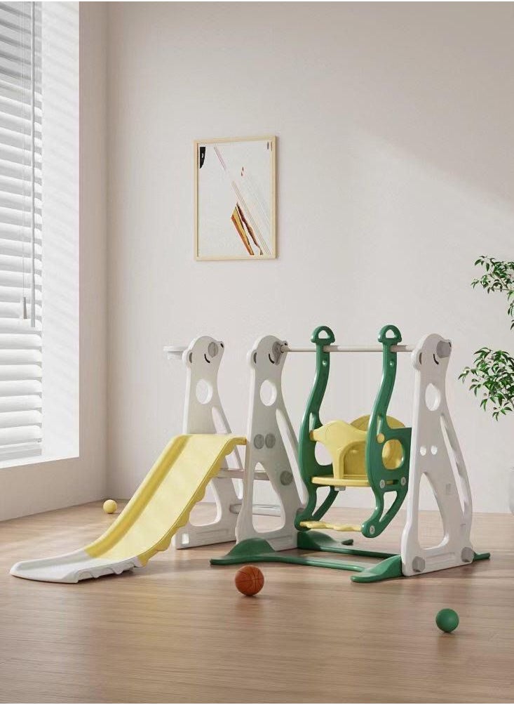RBWTOYS RBWTOYS- 3 in 1 Swing and slide for Kids indoor Toddler Climber and Swing Set with Basketball Hoops  - Image 2