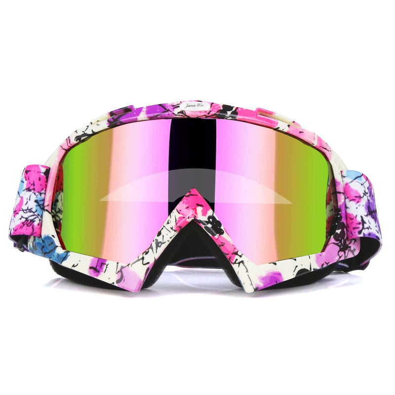 JAMIEWIN Motocross Goggles  ATV Dirt Bike Motorcycle UTV MX Offroad Riding Goggles with Anti UV Dustproof Anti Fog Lenses for Men Women Youth  Kids