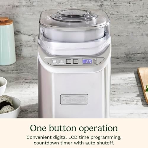 Cuisinart Ice Cream Maker Machine, 2-Quart Stainless Steel Frozen Yogurt, Gelato, Sorbet, Ready in 20 Minutes, LCD Screen and Timer, ICE-70P1 - Image 3