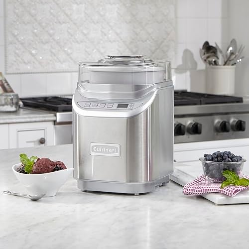 Cuisinart Ice Cream Maker Machine, 2-Quart Stainless Steel Frozen Yogurt, Gelato, Sorbet, Ready in 20 Minutes, LCD Screen and Timer, ICE-70P1 - Image 2